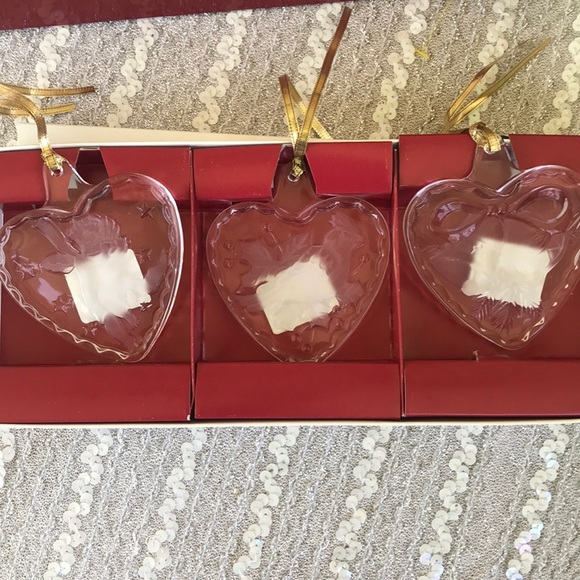 Mikasa Heart Classic 3 heart Christmas ornaments